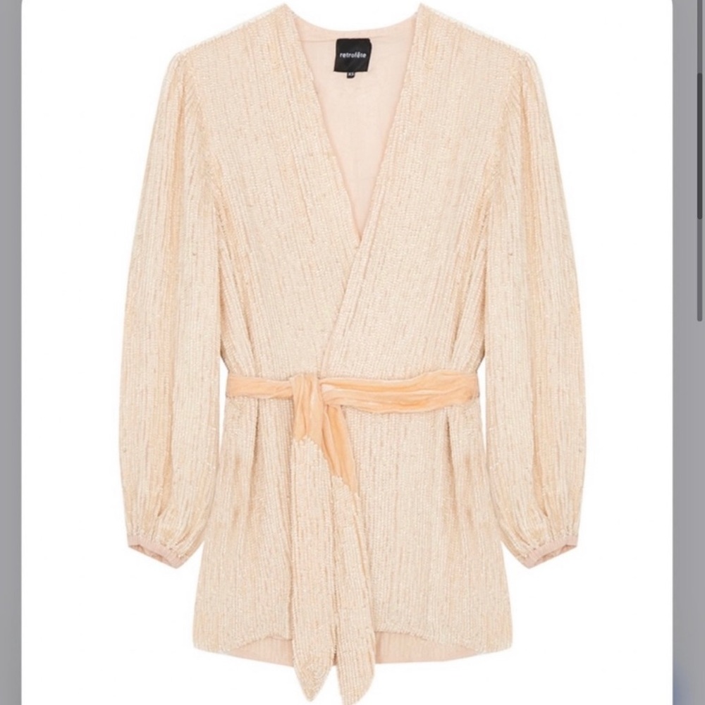 retrofete Gabrielle robe sequin dress in Nude - Worn twice.